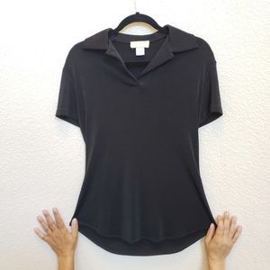 Women's Black Polo Top